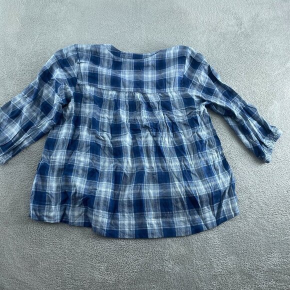Wrangler Womens Blue Plaid Viscose Tunic Top XL NWT 5924 - Picture 2 of 9